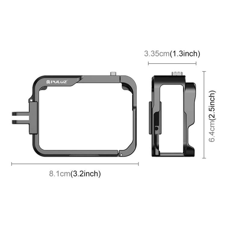 For Insta360 Ace Pro PULUZ Metal Protective Cage Adapter Frame (Black)
