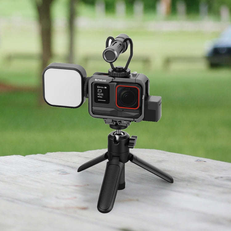 For Insta360 Ace Pro PULUZ Metal Protective Cage Adapter Frame (Black)