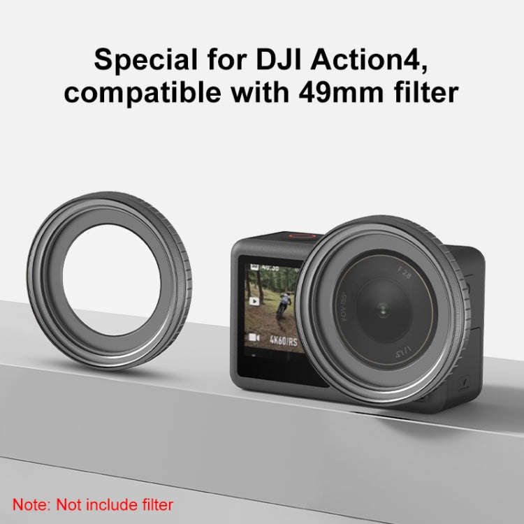 For DJI Action 4 PULUZ Filter Holder Metal Protective Filter Frame (Black)