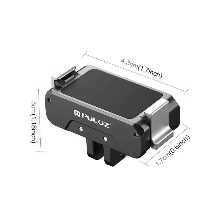 For DJI Osmo Action 5 Pro / 4 / 3 PULUZ Magnetic Quick Release Metal Base (Black)
