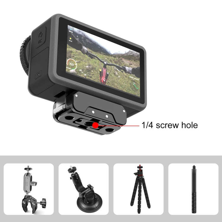 For DJI Osmo Action 5 Pro / 4 / 3 PULUZ Magnetic Quick Release Metal Base (Black)