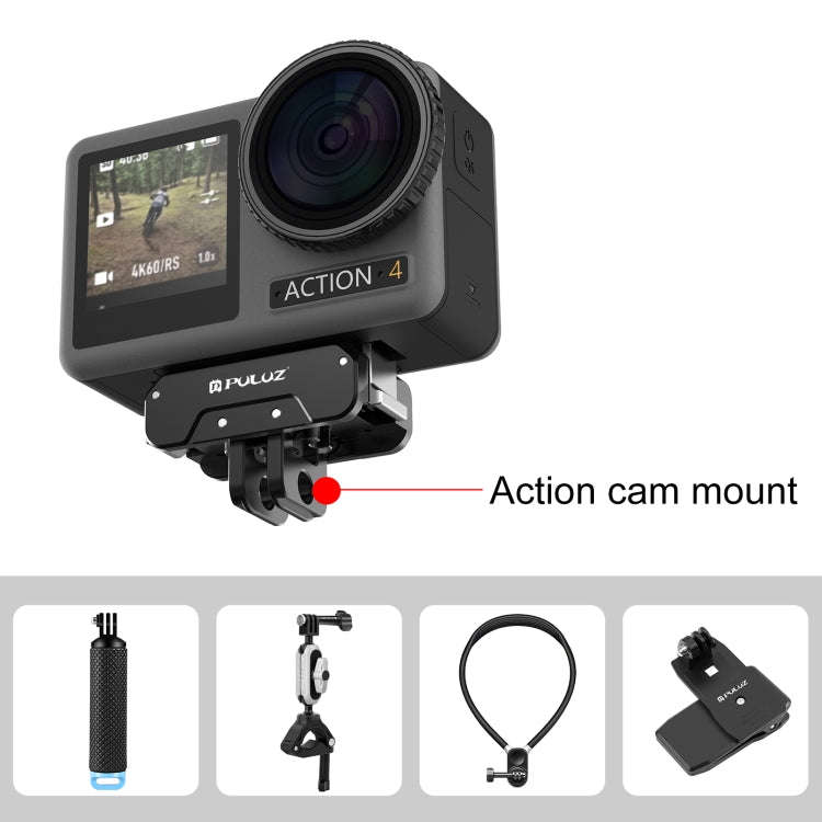 For DJI Osmo Action 5 Pro / 4 / 3 PULUZ Magnetic Quick Release Metal Base (Black)