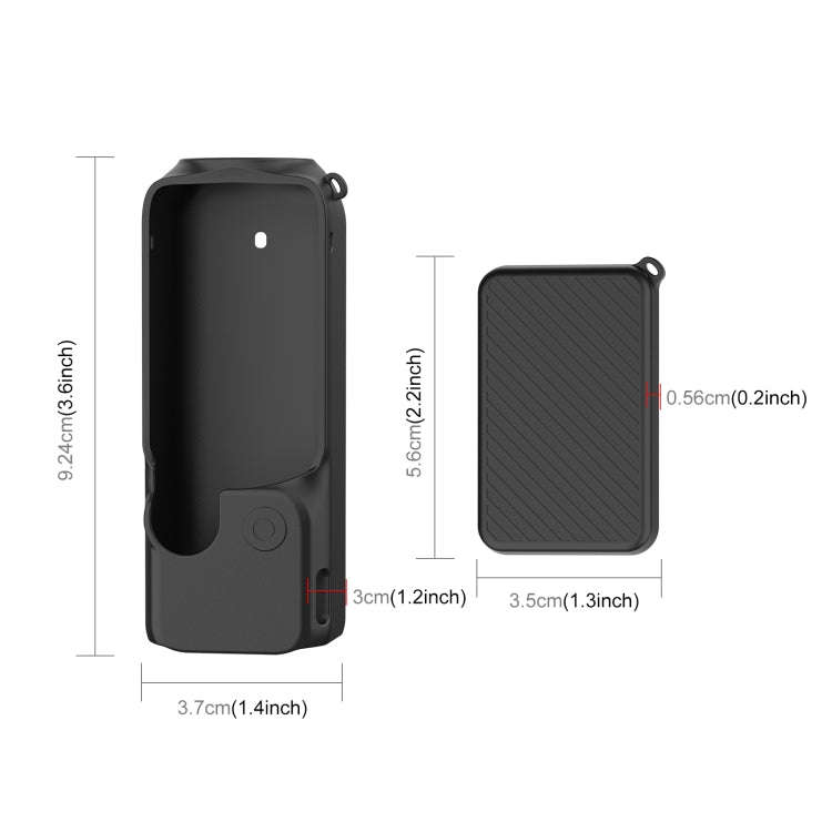For DJI OSMO Pocket 3 PULUZ  2 in 1 Silicone Cover Case Set with Strap (Black)