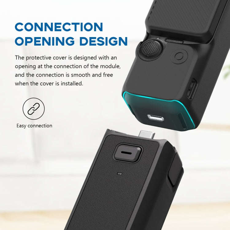For DJI OSMO Pocket 3 PULUZ  2 in 1 Silicone Cover Case Set with Strap (Black)
