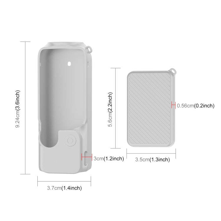 For DJI OSMO Pocket 3 PULUZ  2 in 1 Silicone Cover Case Set with Strap (Grey)