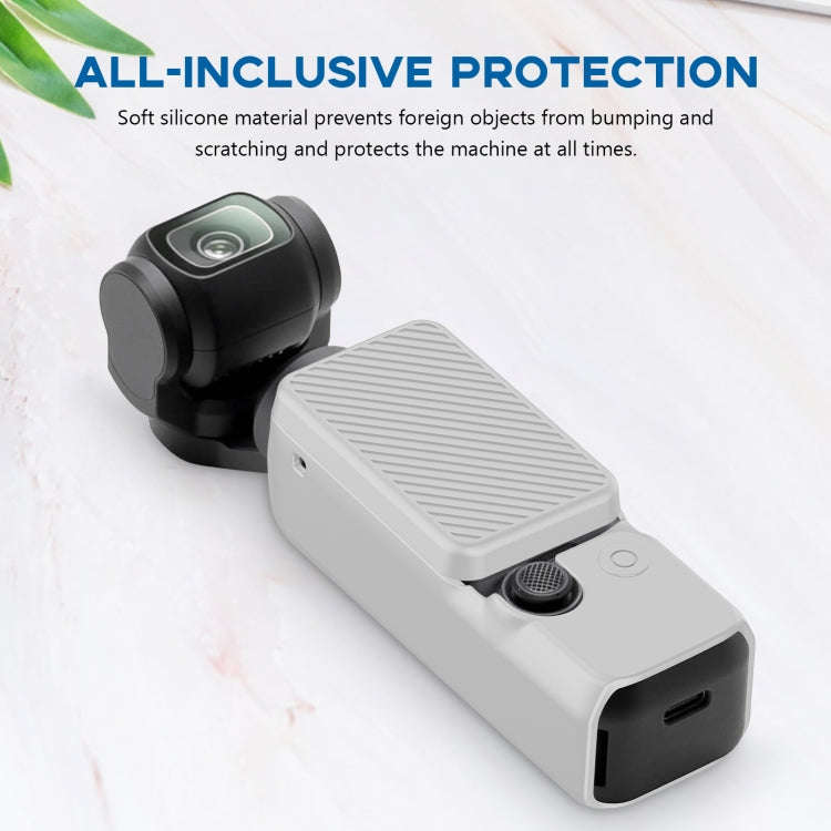 For DJI OSMO Pocket 3 PULUZ  2 in 1 Silicone Cover Case Set with Strap (Grey)