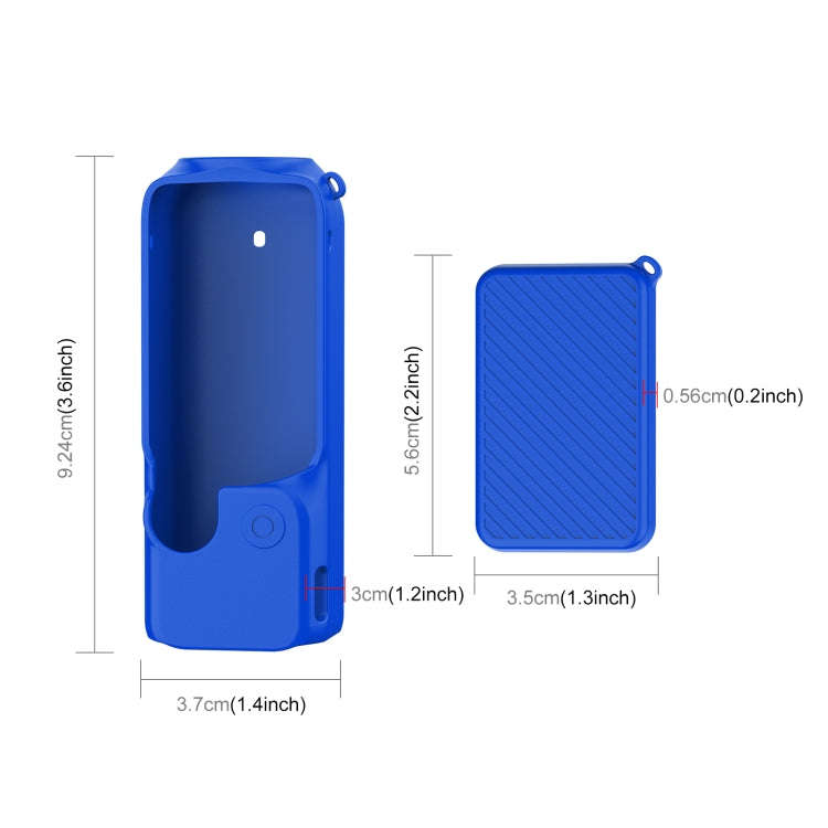 For DJI OSMO Pocket 3 PULUZ  2 in 1 Silicone Cover Case Set with Strap (Blue)