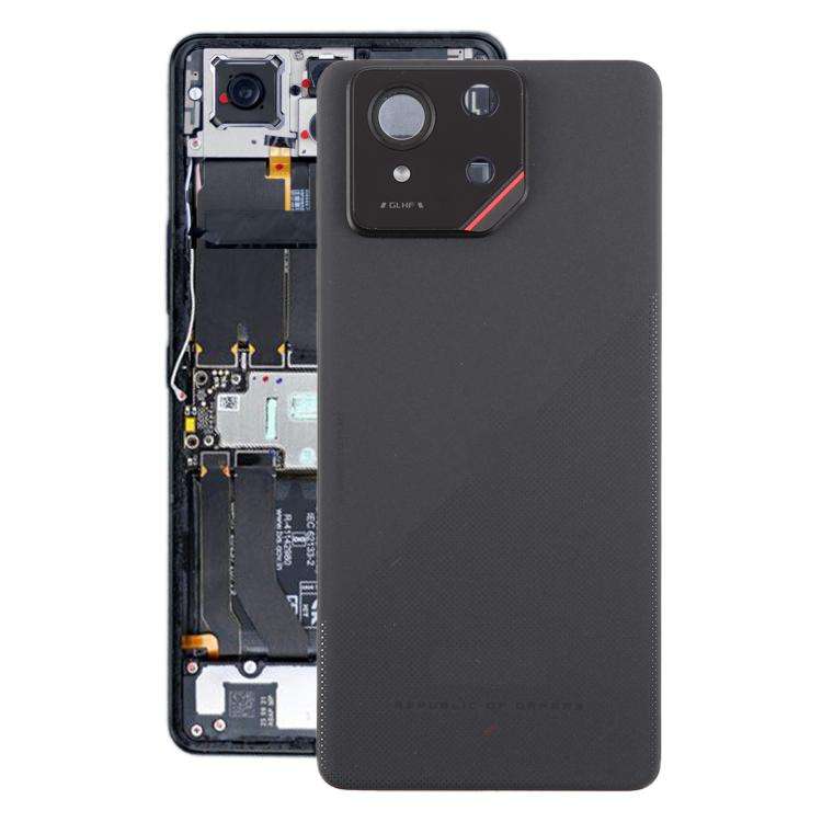 For Asus ROG Phone 9 5G Original Glass Battery Back Cover with Camera Lens Cover(Matte Black)