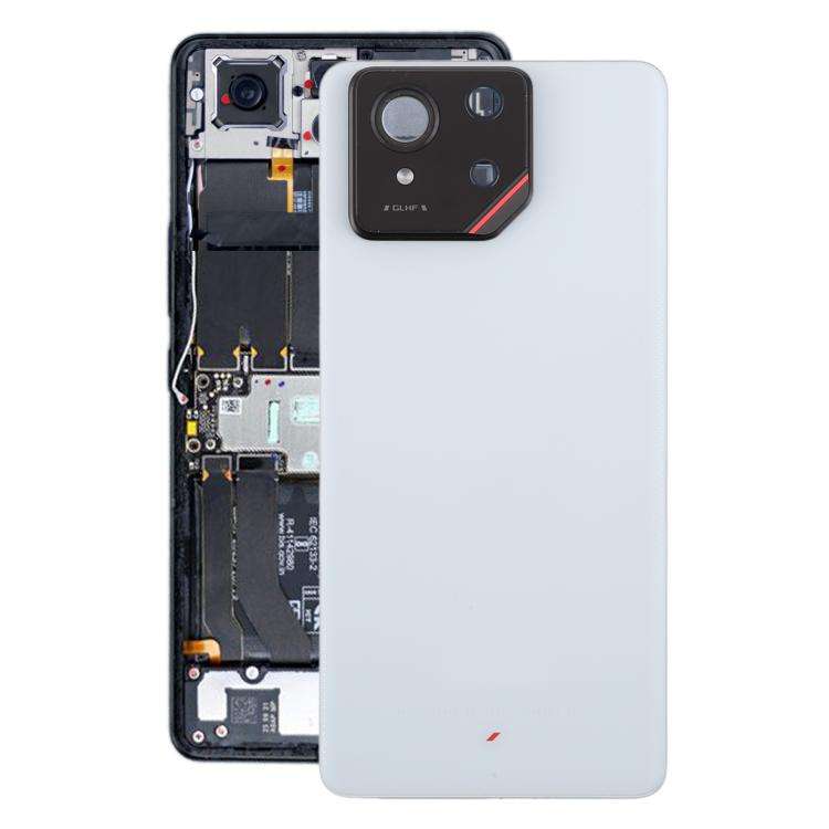 For Asus ROG Phone 9 5G Original Glass Battery Back Cover with Camera Lens Cover(Matte White)