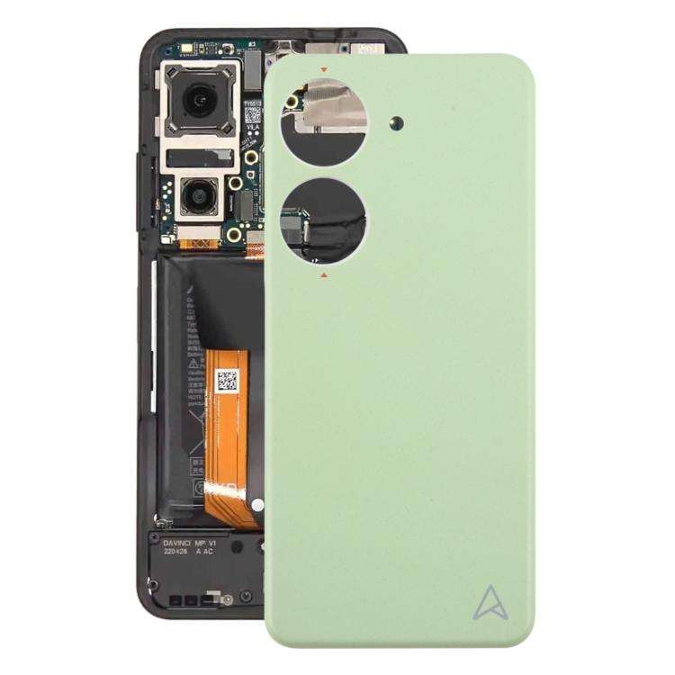 For Asus Zenfone 10 AI2302 Leather Material Battery Back Cover(Green)
