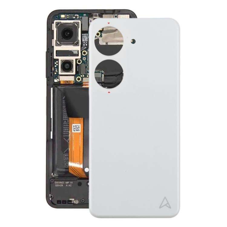 For Asus Zenfone 10 AI2302 Leather Material Battery Back Cover(White)
