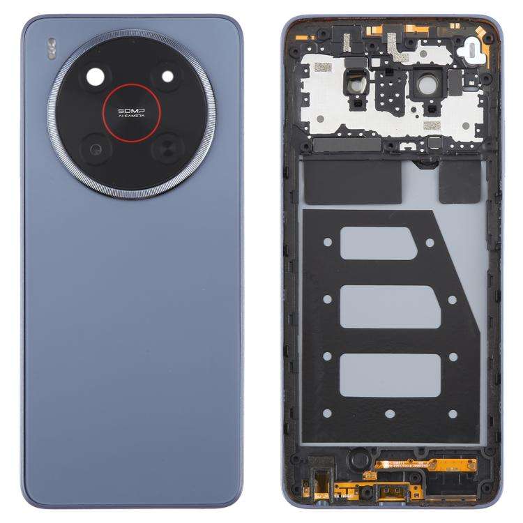 For ZTE Blade V70 Max Plastic Battery Back Cover with Middle Frame / Camera Lens Cover(Purple)