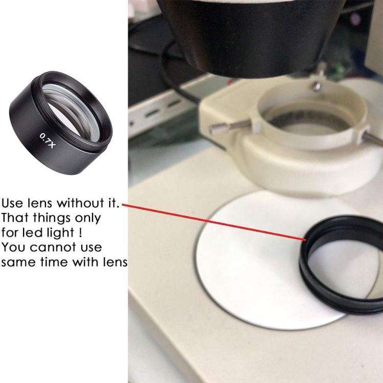 Stereo Microscopes Auxiliary Objective Lens Barlow Lens Magnifier 0.7X WD120