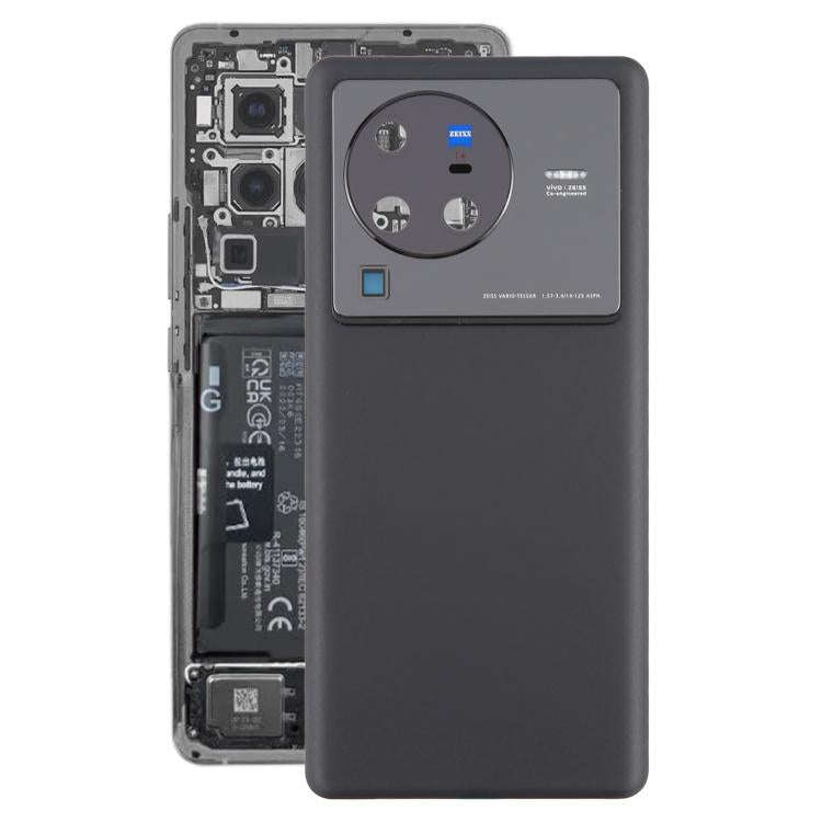 For vivo X80 Pro Battery Back Cover with Camera Lens Cover(Black)