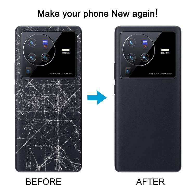 For vivo X80 Pro Battery Back Cover with Camera Lens Cover(Black)