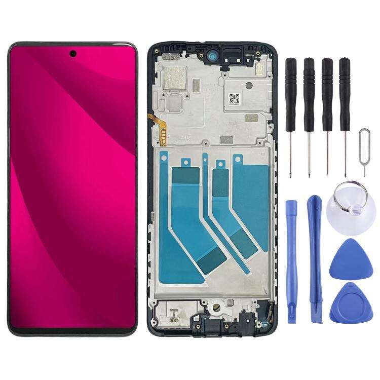 For T-mobile Revvl 7 Pro Original LCD Screen Digitizer Full Assembly with Frame (Black)