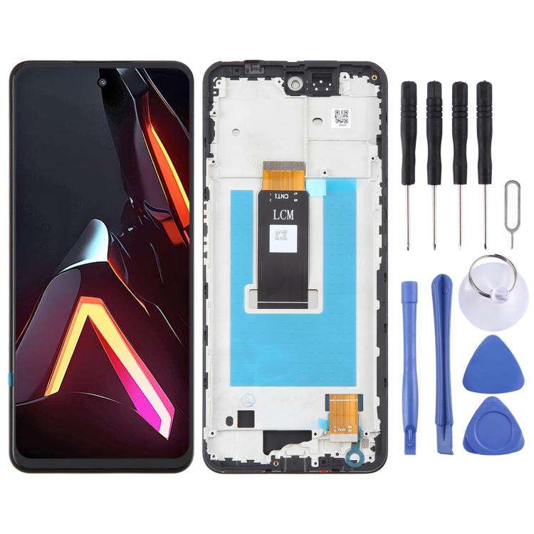 For ZTE nubia Neo 3 5G LCD Screen Digitizer Full Assembly with Frame (Black)