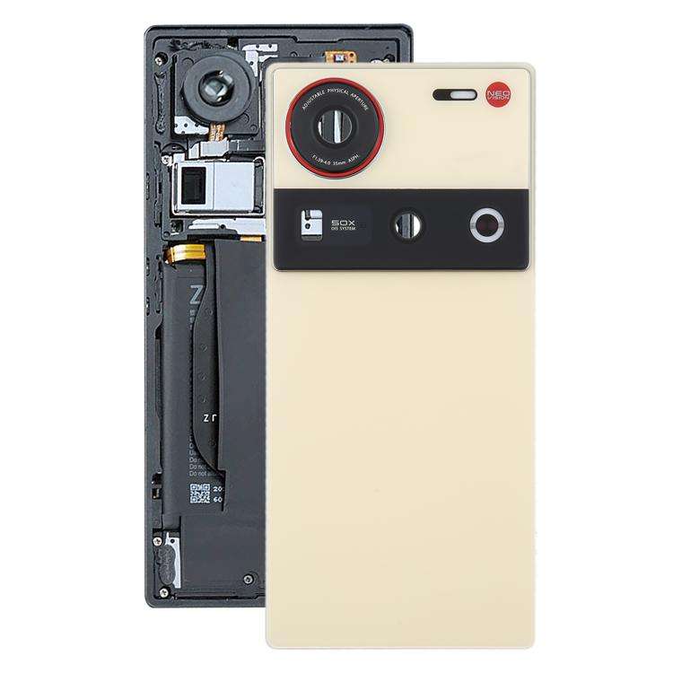 For ZTE nubia Z70 Ultra NX733J NX736J Glass Battery Back Cover with Camera Lens Cover(Gold)