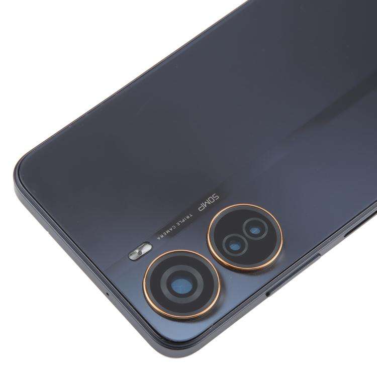 For ZTE Axon 40 Lite Plastic Battery Back Cover with Middle Frame / Camera Lens Cover(Black)