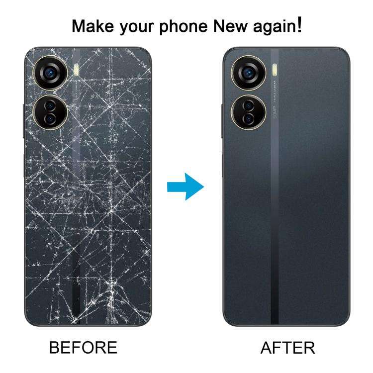 For ZTE Axon 40 Lite Plastic Battery Back Cover with Middle Frame / Camera Lens Cover(Black)