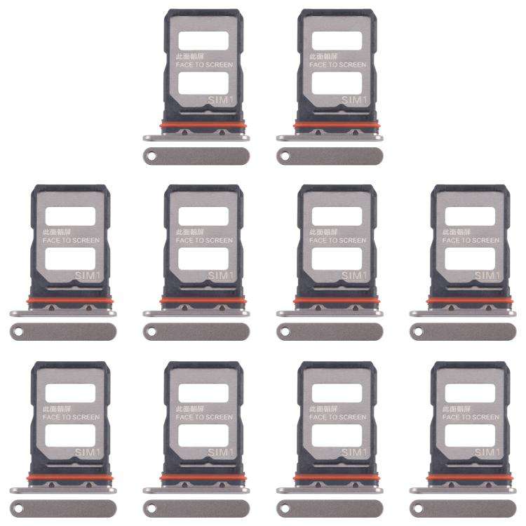 For Xiaomi 14T Pro 5G 10pcs Original SIM Card Tray + SIM Card Tray (Gold)