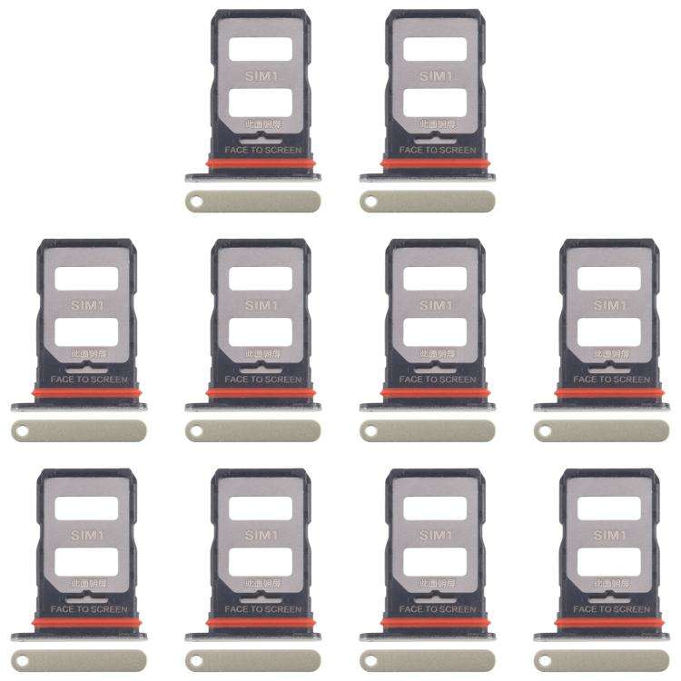 For Xiaomi 14T 5G 10pcs Original SIM Card Tray + SIM Card Tray (Green)