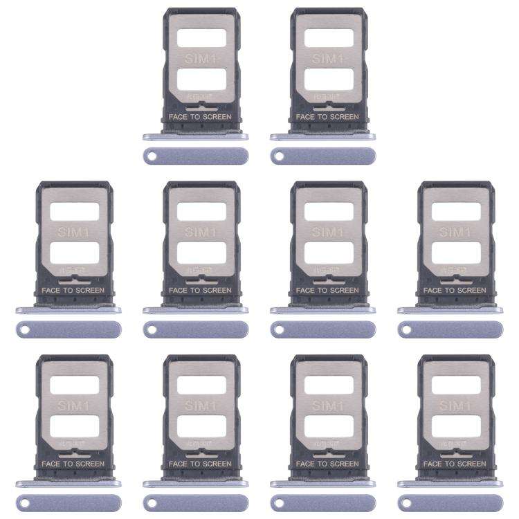 For Xiaomi 14T 5G 10pcs Original SIM Card Tray + SIM Card Tray (Blue)