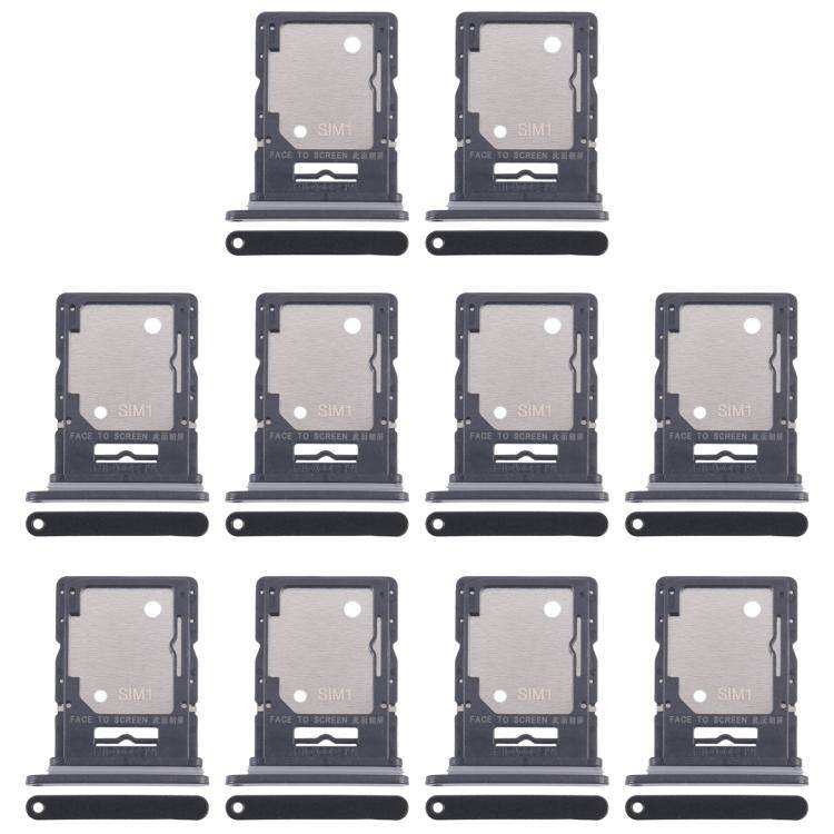 For Xiaomi Redmi Note 14 5G 10pcs Original SIM + SIM / Micro SD Card Tray (Black)