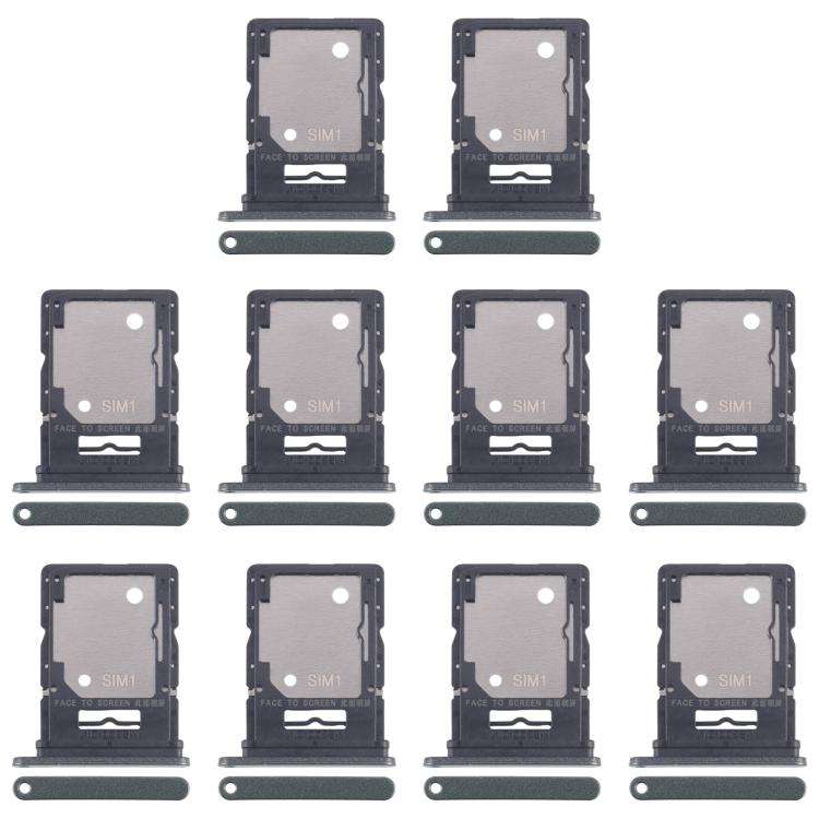 For Xiaomi Redmi Note 14 5G 10pcs Original SIM + SIM / Micro SD Card Tray (Dark Green)