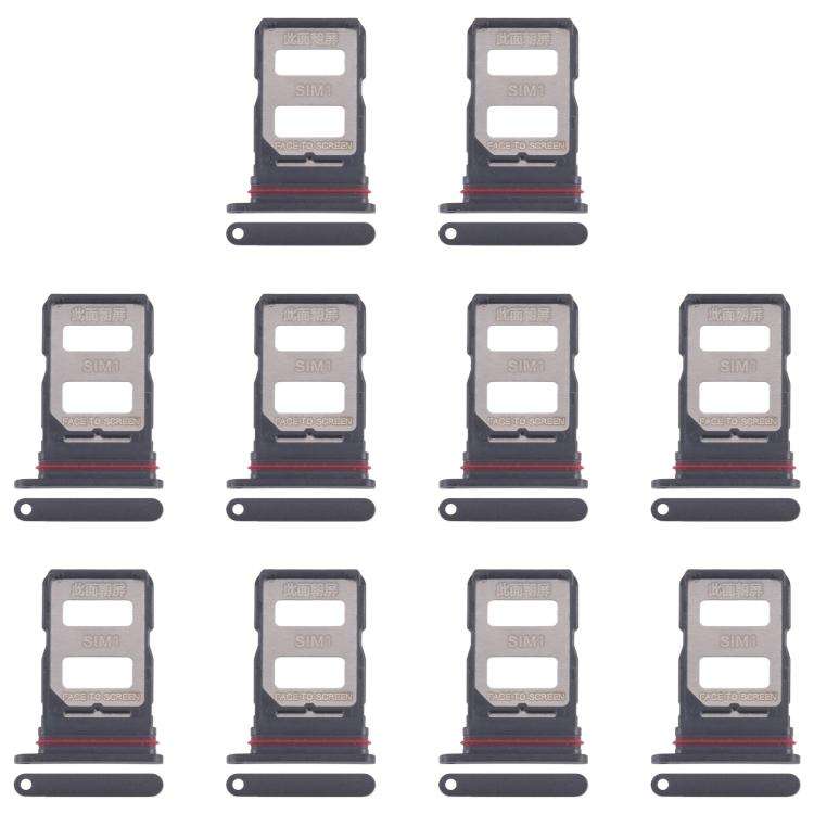 For Xiaomi Poco F7 10pcs Original SIM Card Tray + SIM Card Tray (Black)