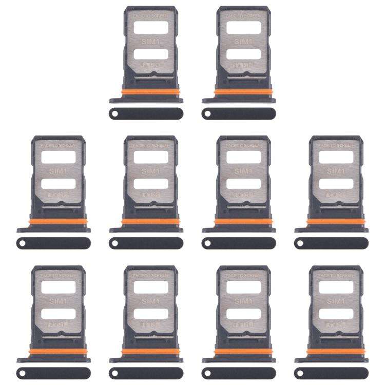 For Xiaomi Redmi Turbo 4 10pcs Original SIM Card Tray + SIM Card Tray (Black)