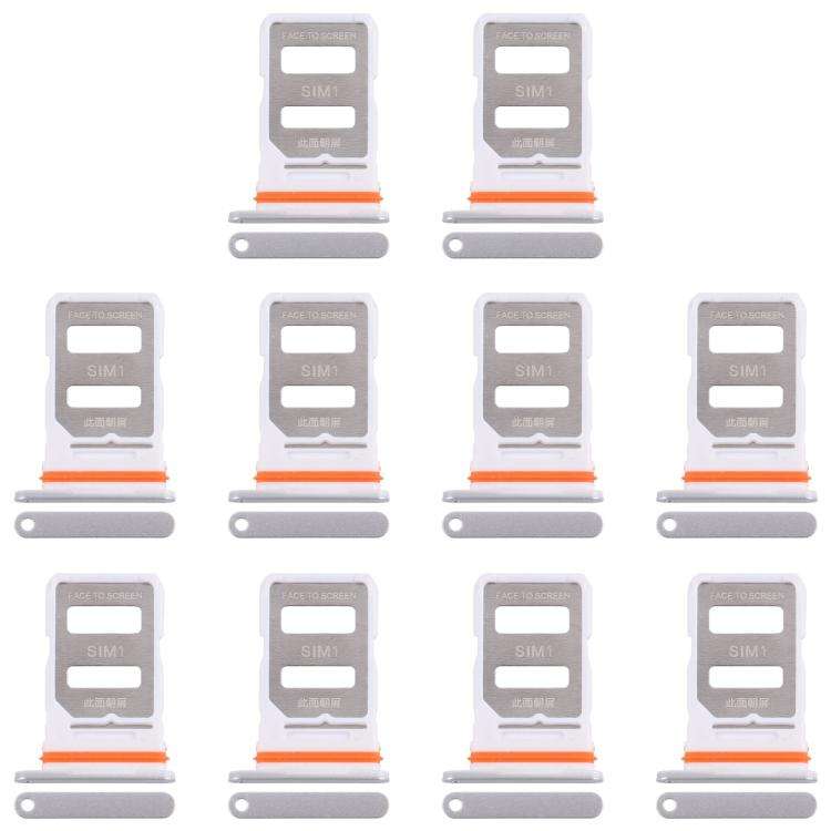 For Xiaomi Redmi Turbo 4 10pcs Original SIM Card Tray + SIM Card Tray (Silver)