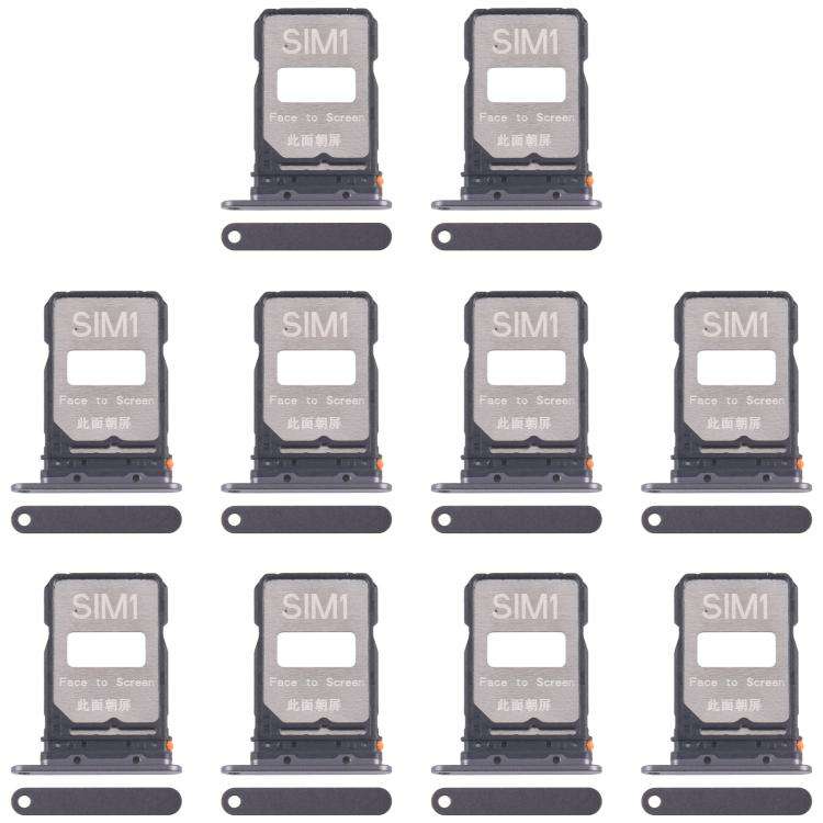 For Xiaomi Poco F7 Pro 10pcs Original SIM Card Tray + SIM Card Tray (Black)