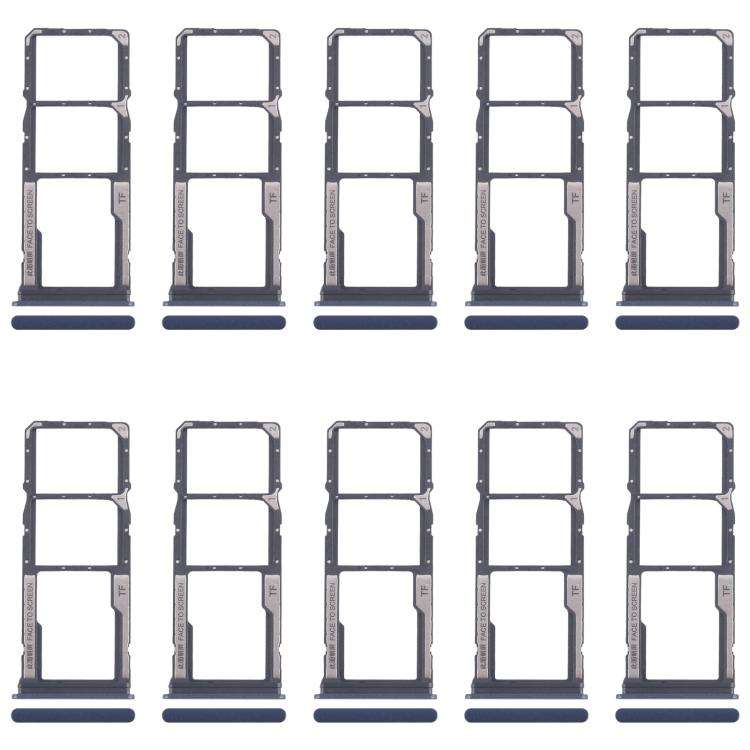 For Xiaomi Redmi 14C 4G 10pcs Original SIM Card Tray + SIM Card Tray + Micro SD Card Tray (Blue)