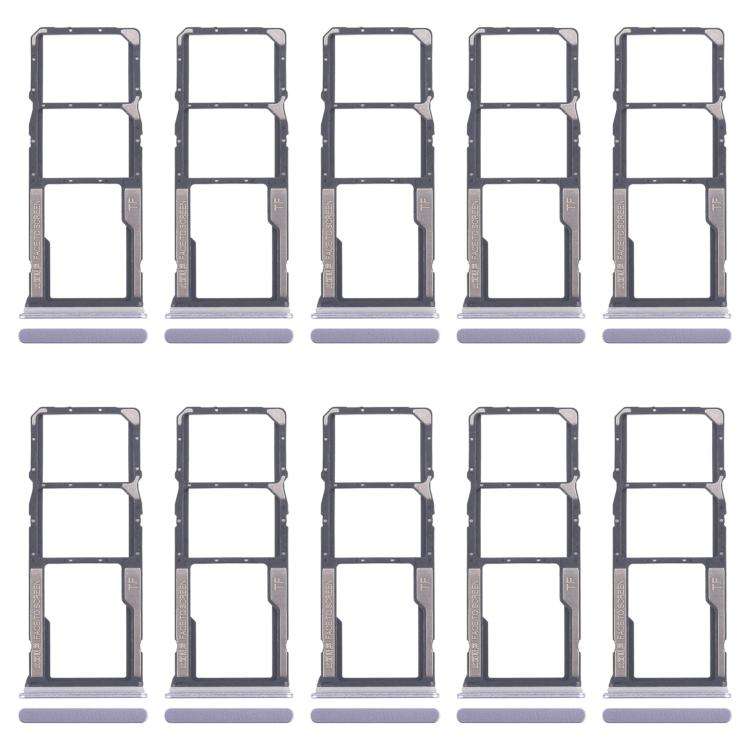 For Xiaomi Redmi 14R 5G 10pcs Original SIM Card Tray + SIM Card Tray + Micro SD Card Tray (Purple)
