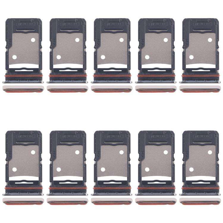 For Tecno Camon 18 P 10pcs Original SIM Card Tray + SIM Card Tray + Micro SD Card Tray (Gold)