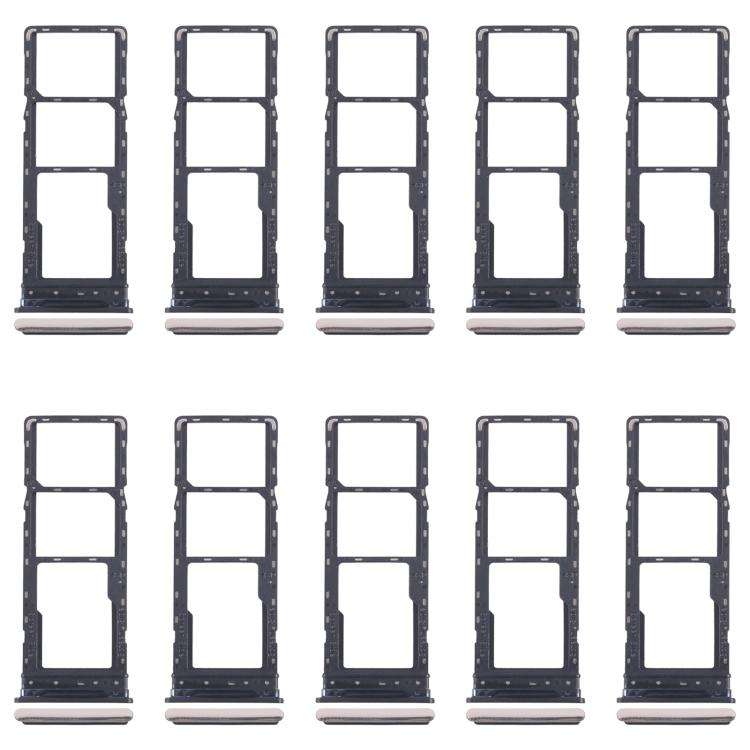 For Tecno Spark 20 Pro 4G 10pcs Original SIM Card Tray + SIM Card Tray + Micro SD Card Tray (Gold)