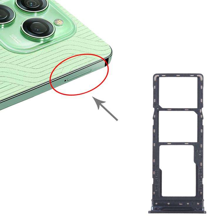 For Tecno Spark 20 Pro 4G 10pcs Original SIM Card Tray + SIM Card Tray + Micro SD Card Tray (Gold)