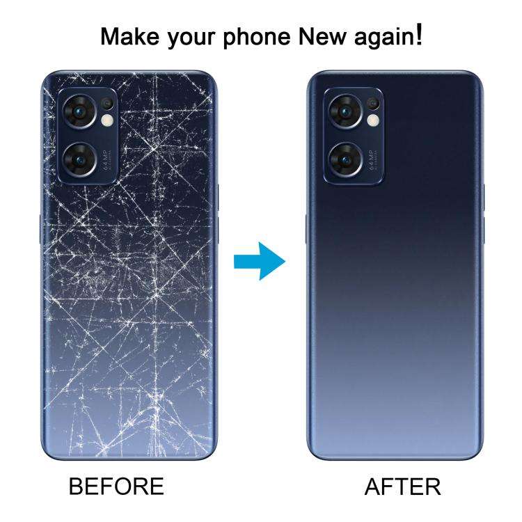 For OPPO Find X5 Lite Battery Back Cover with Middle Frame(Blue)