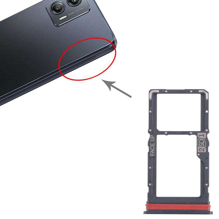 For Motorola Moto G53 XT2335-2 10pcs Original SIM + Micro SD Card Tray (Black)