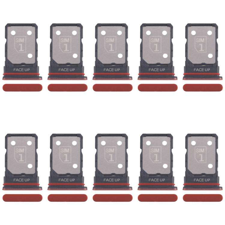 For Motorola Edge 50 Neo 10pcs Original SIM Card Tray + SIM Card Tray (Red)