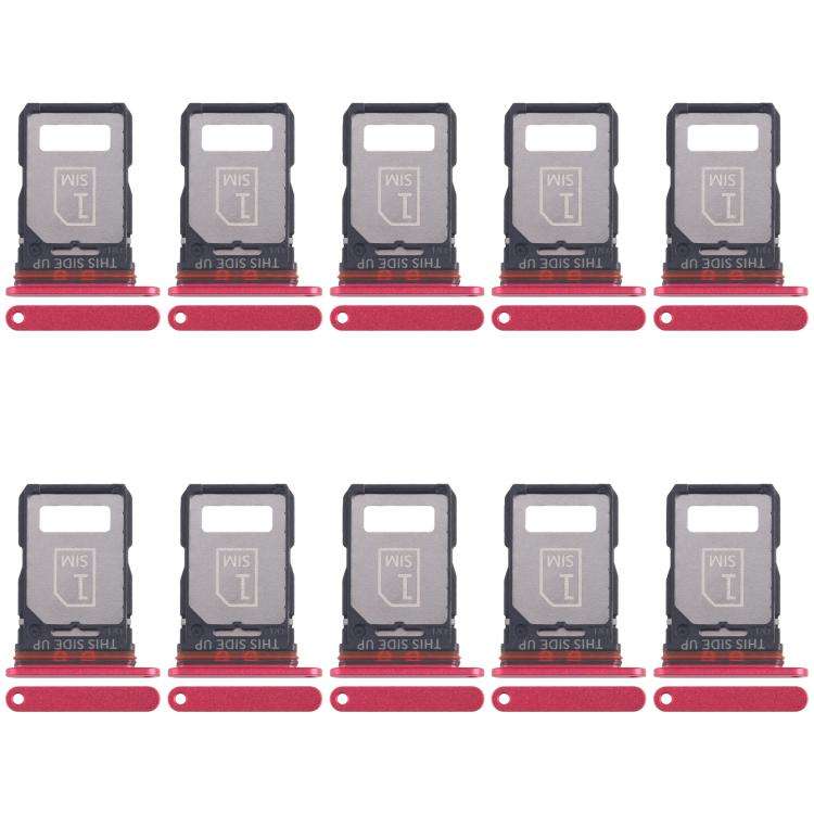 For Motorola Edge 30 Fusion XT2243-1 10pcs Original SIM Card Tray + SIM Card Tray (Red)
