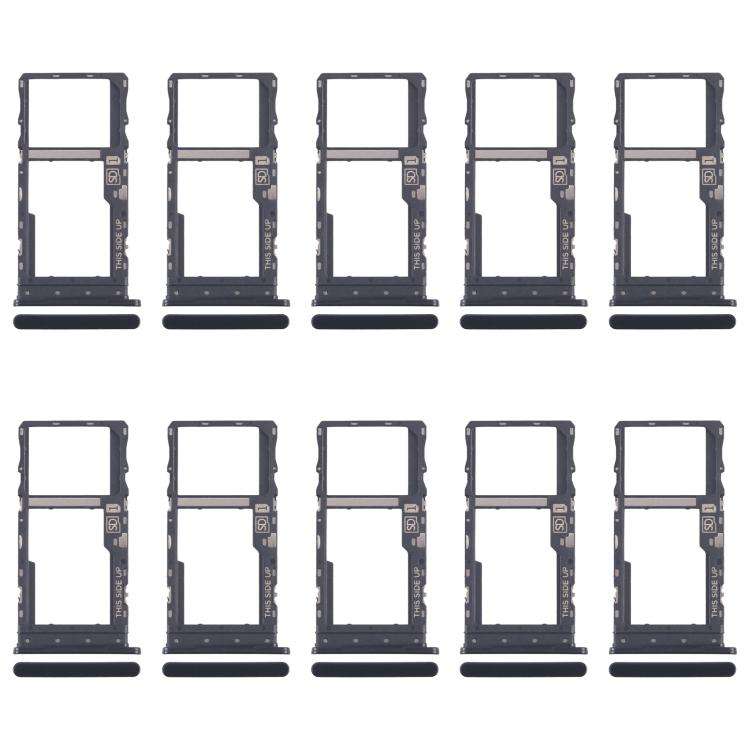 For Motorola Moto G 2022 10pcs Original SIM + Micro SD Card Tray (Black)