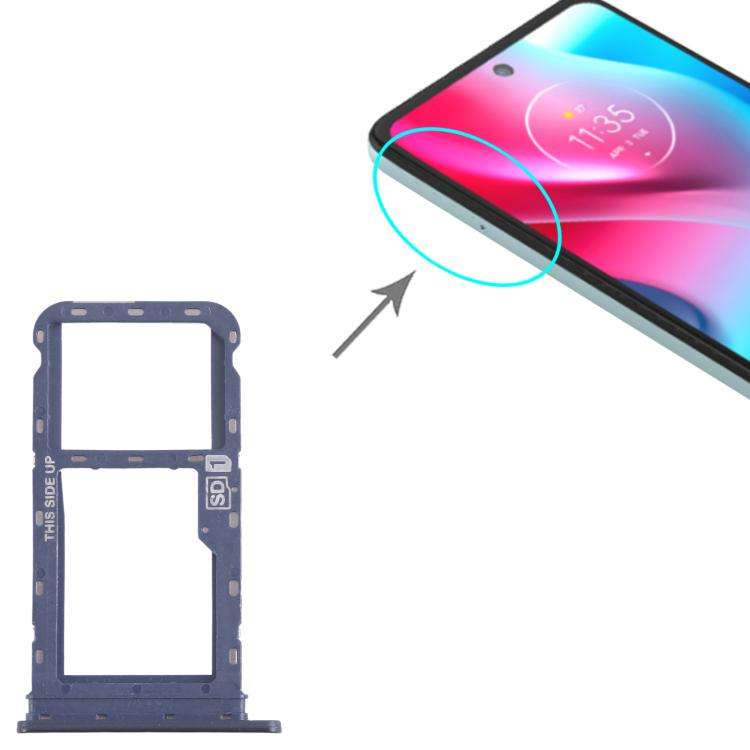 For Motorola Moto G60s XT2133-2 XT2133-1 10pcs Original SIM + Micro SD Card Tray (Blue)
