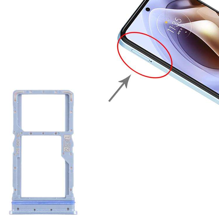 For Motorola Moto G31 XT2173-3 10pcs Original SIM + Micro SD Card Tray (Blue)
