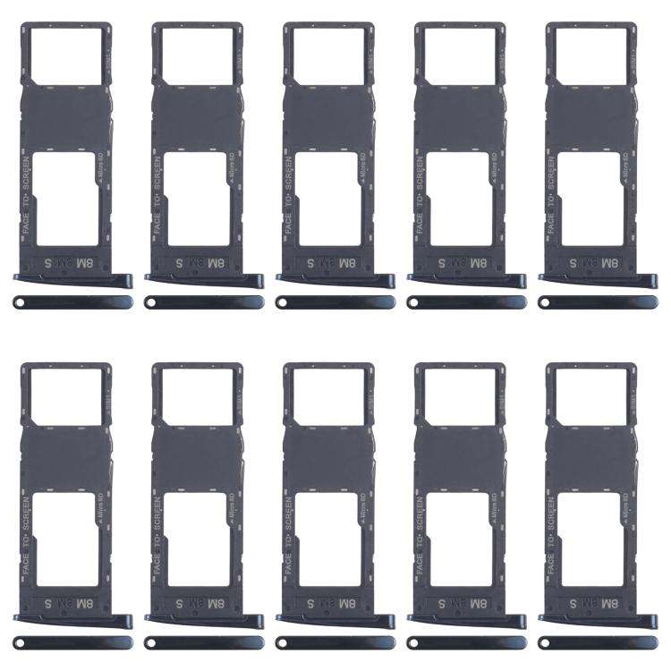For Motorola Moto G6 Plus 10pcs Original SIM + Micro SD Card Tray (Black)