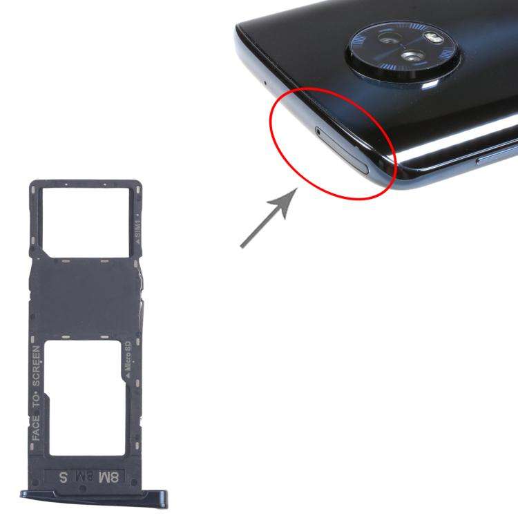 For Motorola Moto G6 Plus 10pcs Original SIM + Micro SD Card Tray (Black)