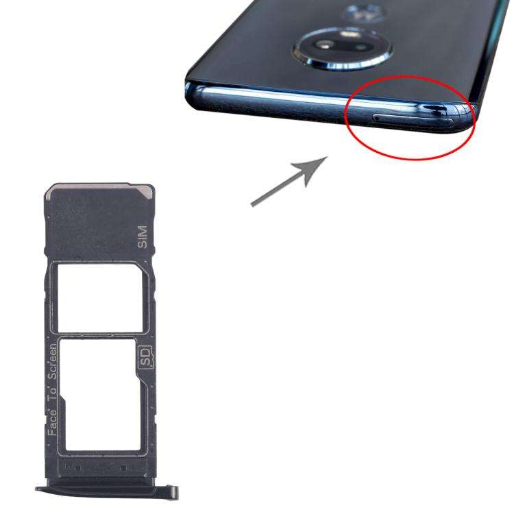 For Motorola Moto G7 Plus 10pcs Original SIM + Micro SD Card Tray (Black)