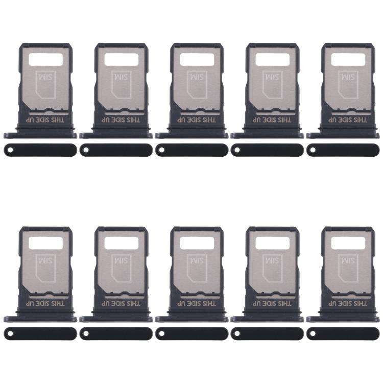 For Motorola Edge 40 Neo XT2307-1 10pcs Original SIM Card Tray (Black)