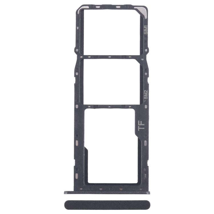 For ZTE Blade A35 SIM Card Tray + SIM Card Tray + Micro SD Card Tray (Black)